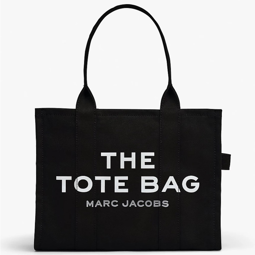 Marc Jacobs Black Canvas Tote Bag Minimalist Design